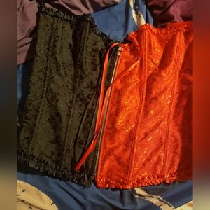 Black and red corset